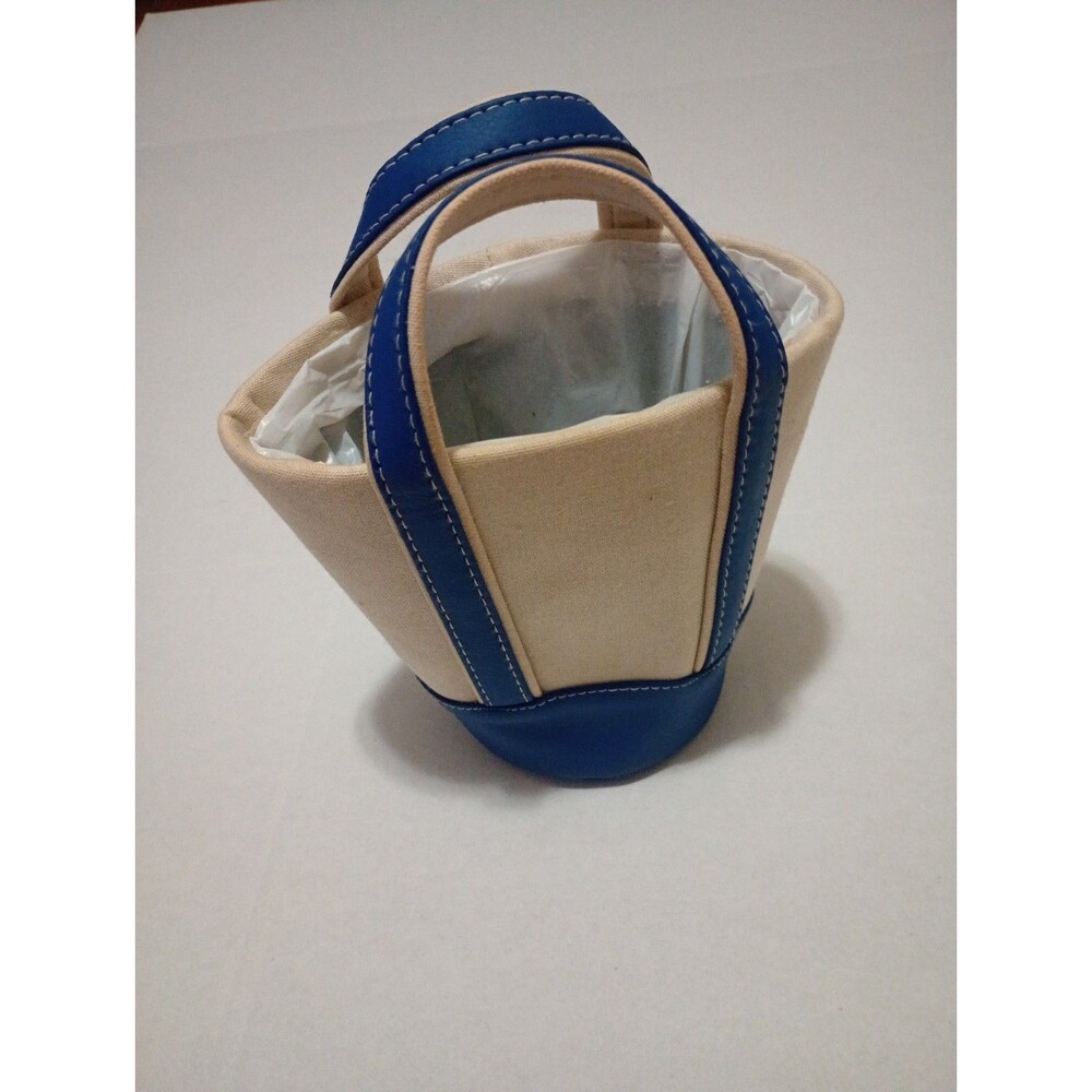 Cylinder Tote Waste Trash Can LL Bean Style Bag Bucket Cotton Canvas Bag